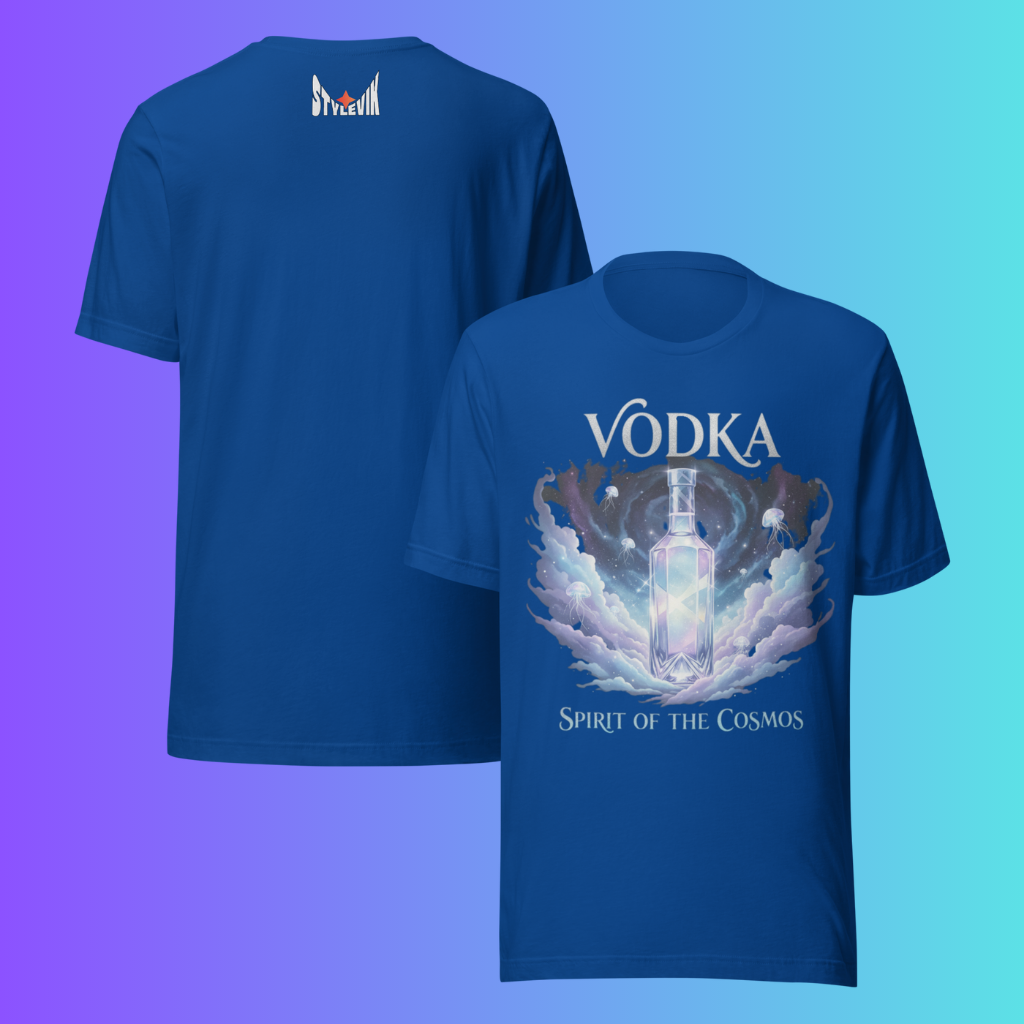'Vodka Spirit of The Cosmos' T-Shirt | Celestial Galaxy Cooling Tee for Raves & Festivals