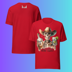 'Save Water Drink Tequila' T-Shirt | Funny Skeleton Cowboy Halloween & Day of The Dead Cooling Tee