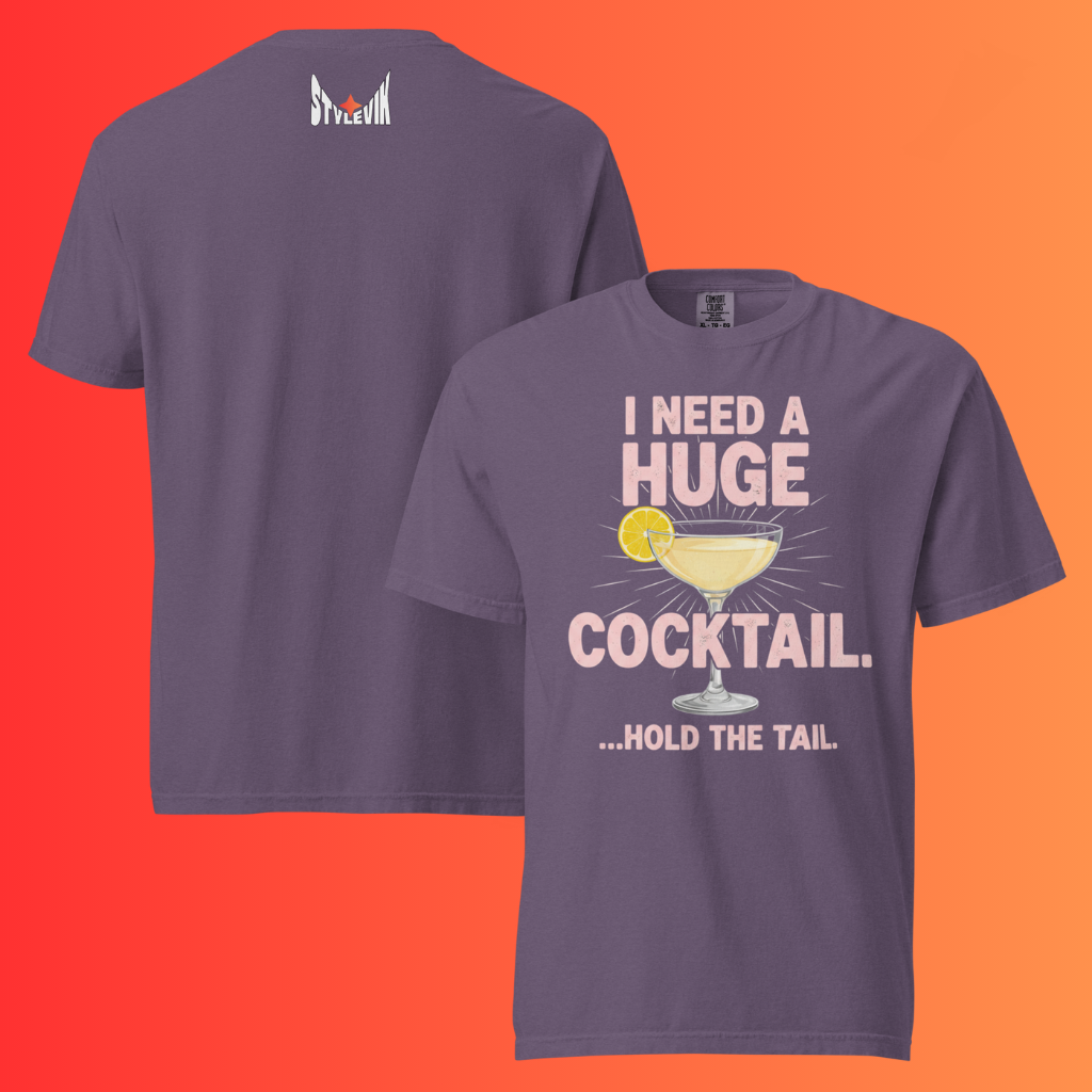 'I Need A Huge Cocktail Hold The Tail' T-Shirt | Funny Naughty Bachelorette Party Warming Tee