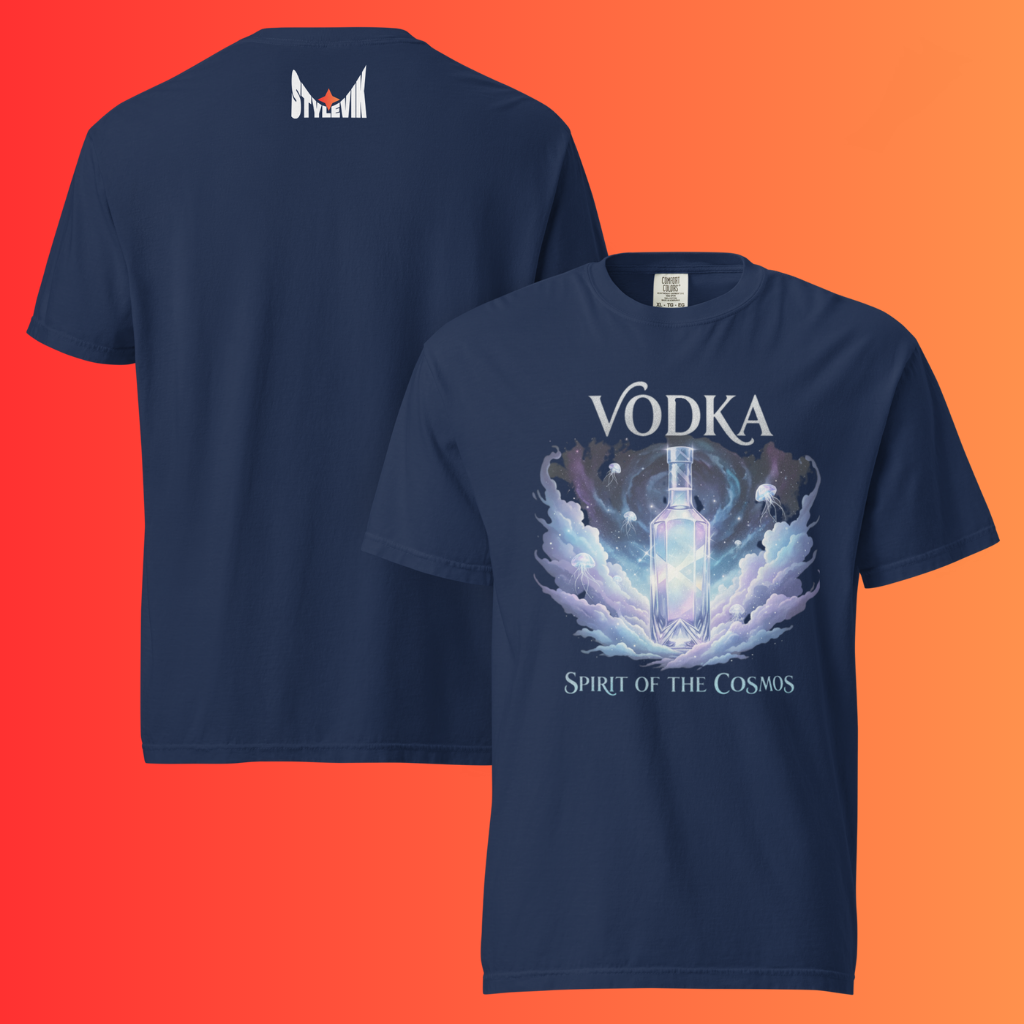 'Vodka Spirit of The Cosmos' T-Shirt | Celestial Galaxy Warming Tee for Raves & Festivals