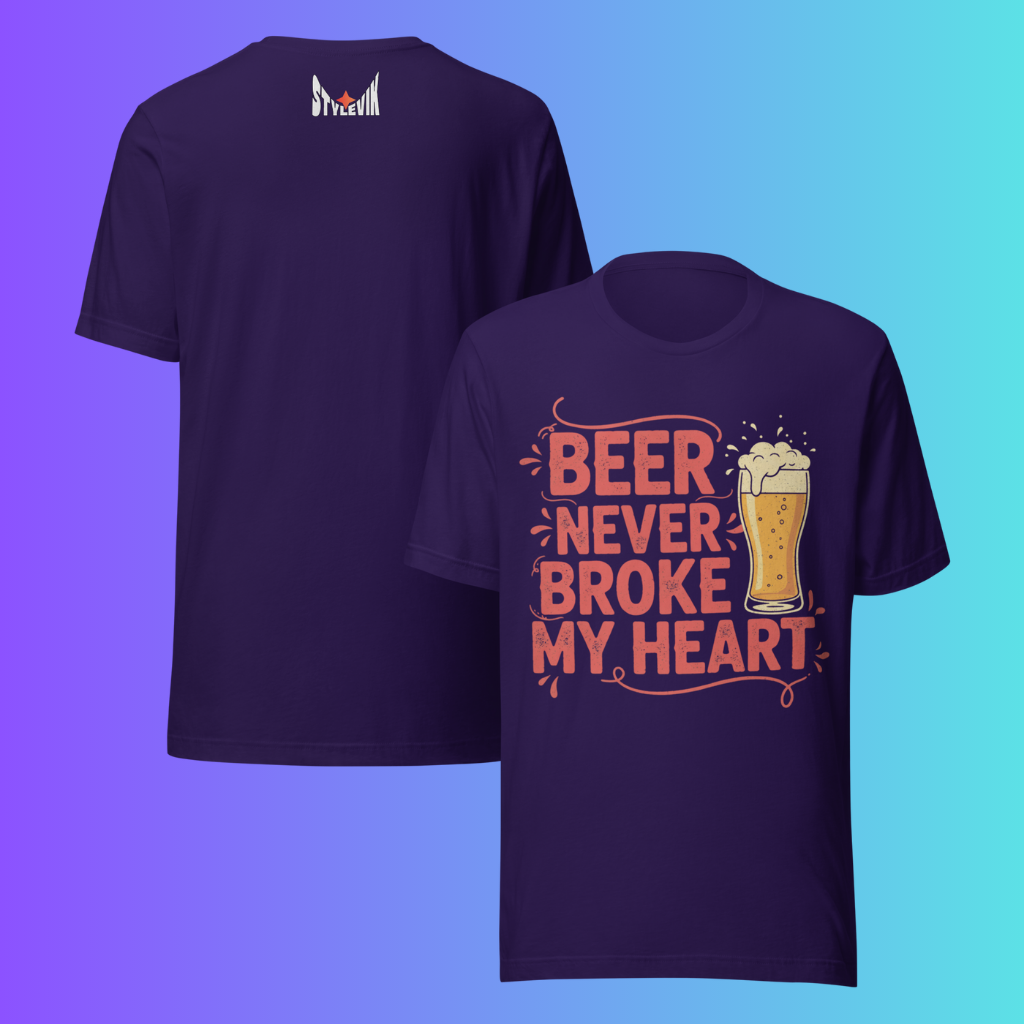 'Beer Never Broke My Heart' T-Shirt | Funny Country Music & Luke Combs Inspired Cooling Tee