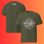 Elegant Champagne T-Shirt | Artistic Holiday & New Year's Eve Warming Tee for Wine Lovers