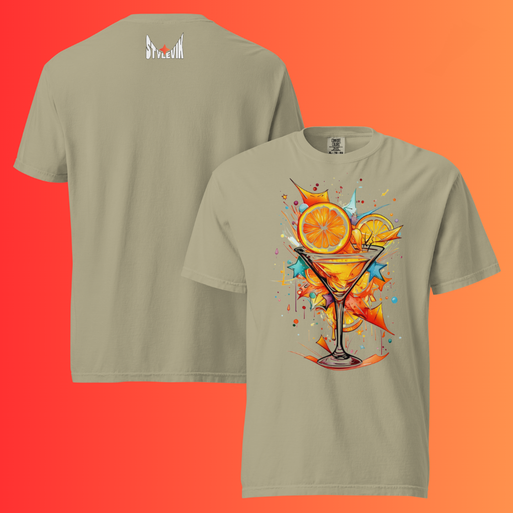Abstract Cocktail T-Shirt | Artistic 'Explosion of Flavor' Warming Tee for Parties & Bartenders