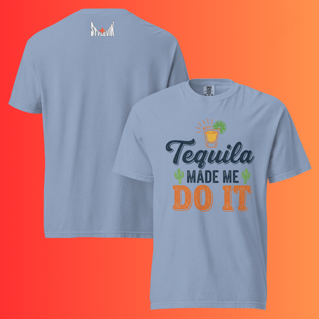 'Tequila Made Me Do It' T-Shirt | Funny Party & Bachelorette Warming Tee for Drinkers