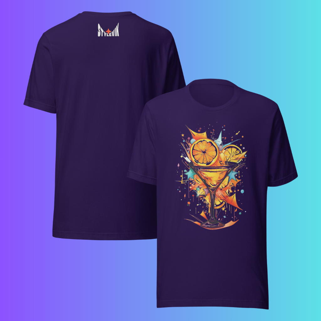 Abstract Cocktail T-Shirt | Artistic 'Explosion of Flavor' Cooling Tee for Parties & Bartenders