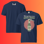 'The Best Beer is an Open Beer' T-Shirt | Funny Retro Warming Tee for Craft Beer & Pub Lovers