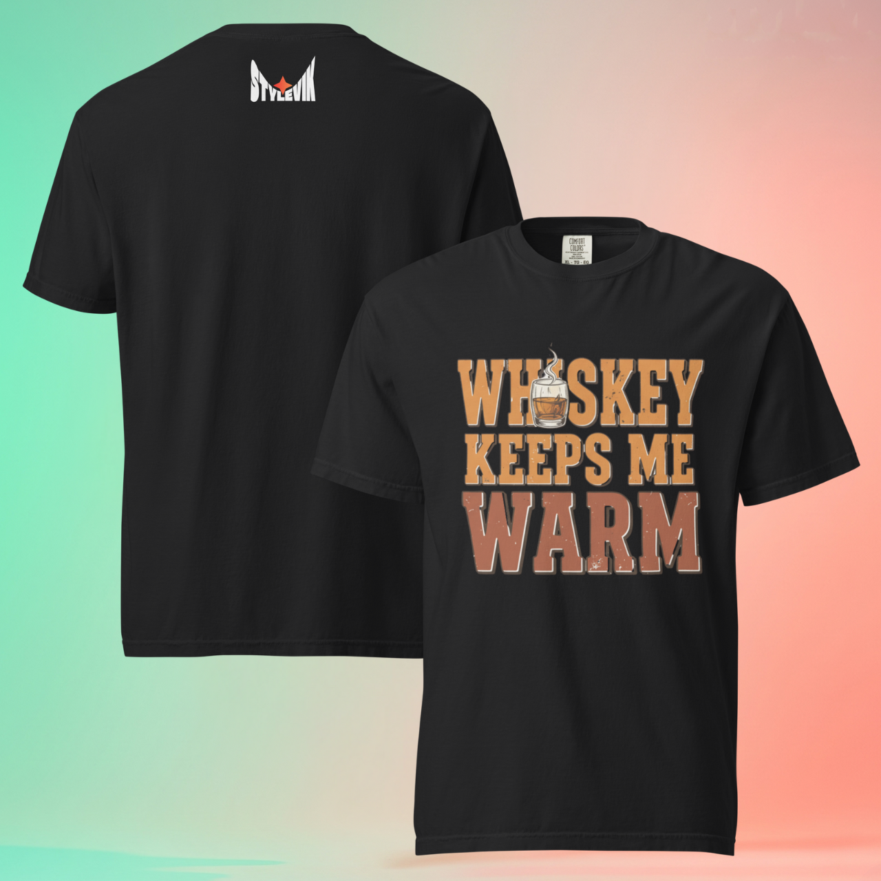 'Whiskey Keeps Me Warm' Funny T-Shirt | Unisex Warming Tee for Bourbon & Scotch Lovers