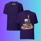 'Still Life' Red Wine & Grapes T-Shirt | Artistic Vineyard & Winery Cooling Tee for Connoisseurs