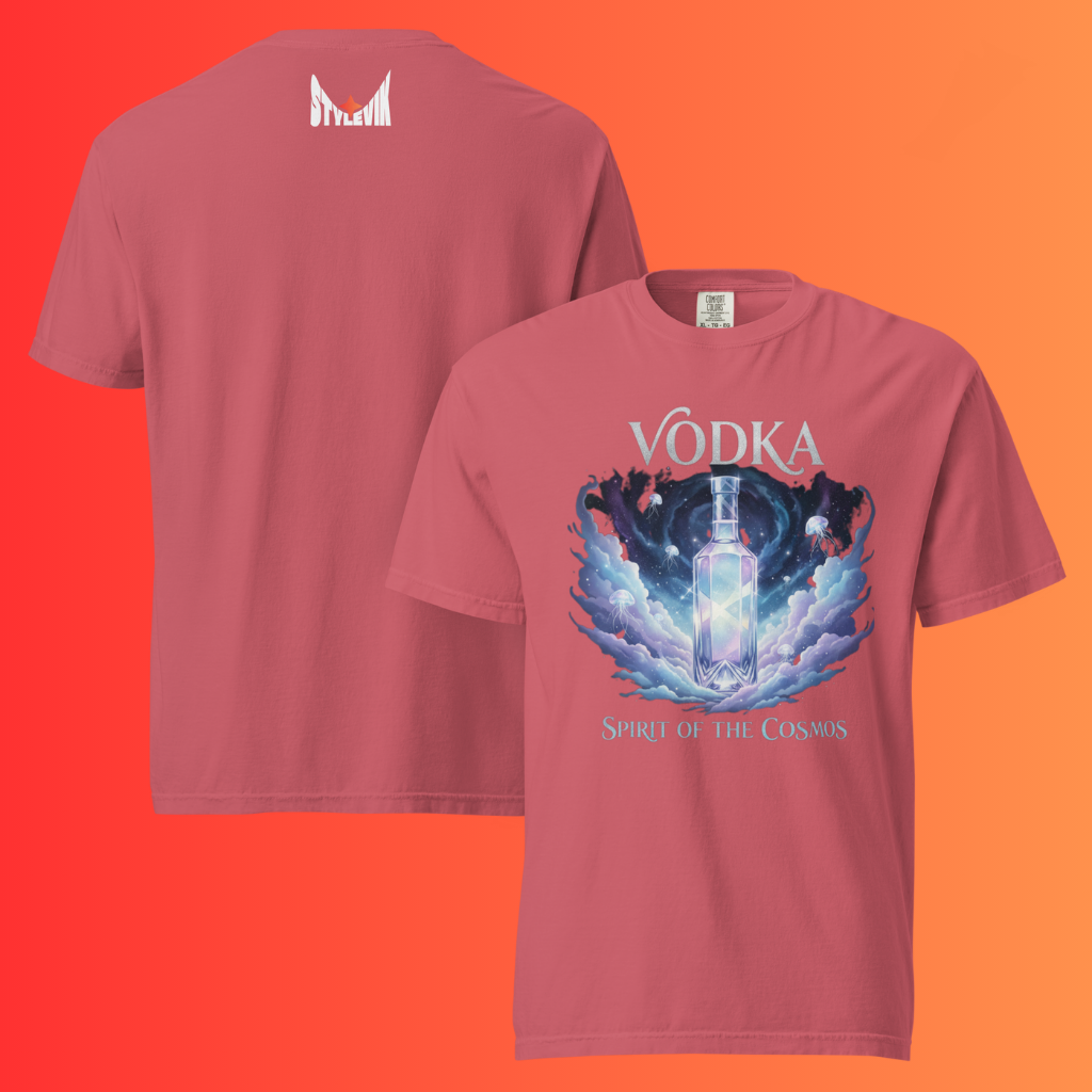 'Vodka Spirit of The Cosmos' T-Shirt | Celestial Galaxy Warming Tee for Raves & Festivals