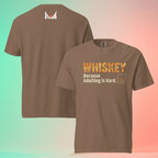 Funny Whiskey T-Shirt 'Because Adulting is Hard' Warming Tee | Sarcastic Unisex Gift for Adults