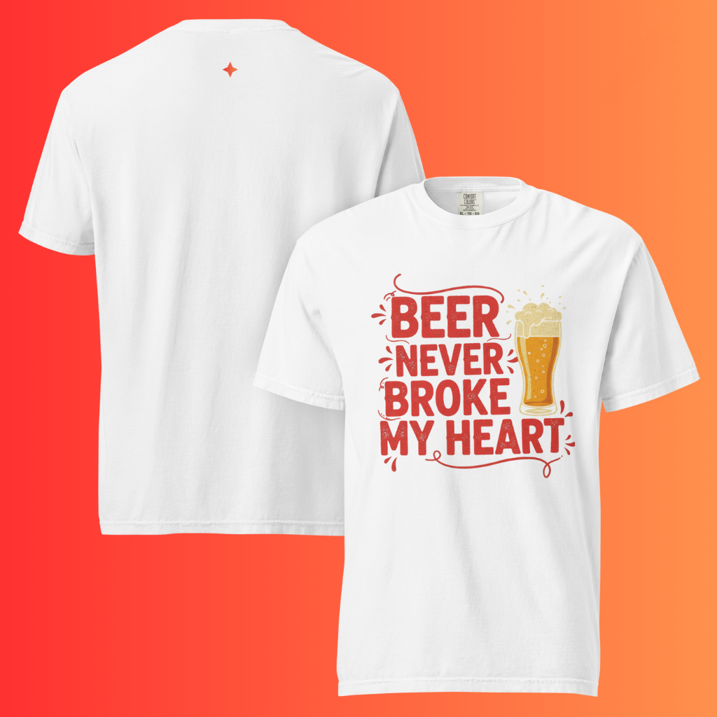 'Beer Never Broke My Heart' T-Shirt | Funny Country Music & Luke Combs Inspired Warming Tee