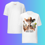 'Save Water Drink Tequila' T-Shirt | Funny Skeleton Cowboy Halloween & Day of The Dead Cooling Tee
